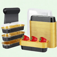 100 Pack Mini Loaf Pans with Lids, 6.8oz Aluminum Foil Baking Cups for