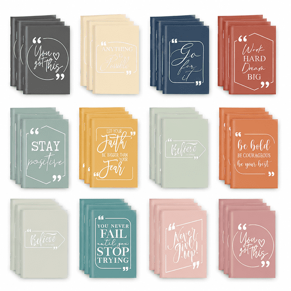 100 Pack Multicolor Mini Pocket Motivational Notebooks With Positive Quotes