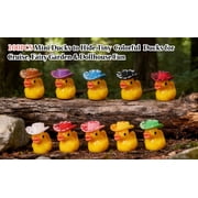 100 Pack Multicolor Mini Resin Ducks to Hide, 35 Unique Styles Solid Little Ducks, Tiny Miniature Duck Figures Bulk for Fairy Garden, Dollhouse, Terrarium, Potted Plants & Micro Landscape Decor
