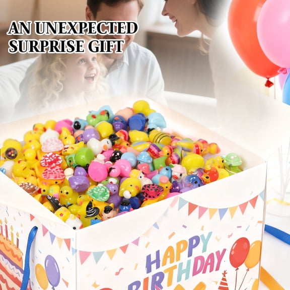 100 Pack Multicolor Mini Resin Ducks to Hide, 35 Unique Styles Solid Little Ducks, Tiny Miniature Duck Figures Bulk for Garden, Terrarium, Potted Plants & Micro Landscape Decor