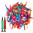 thumbnail image 1 of 100 Pack Multicolor Rocket Balloons Plus 2 Easy-To-Use Air Pump - Party Pack, 1 of 7