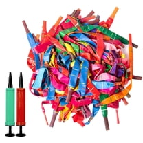 100 Pack Multicolor Rocket Balloons Plus 2 Easy-To-Use Air Pump - Party Pack