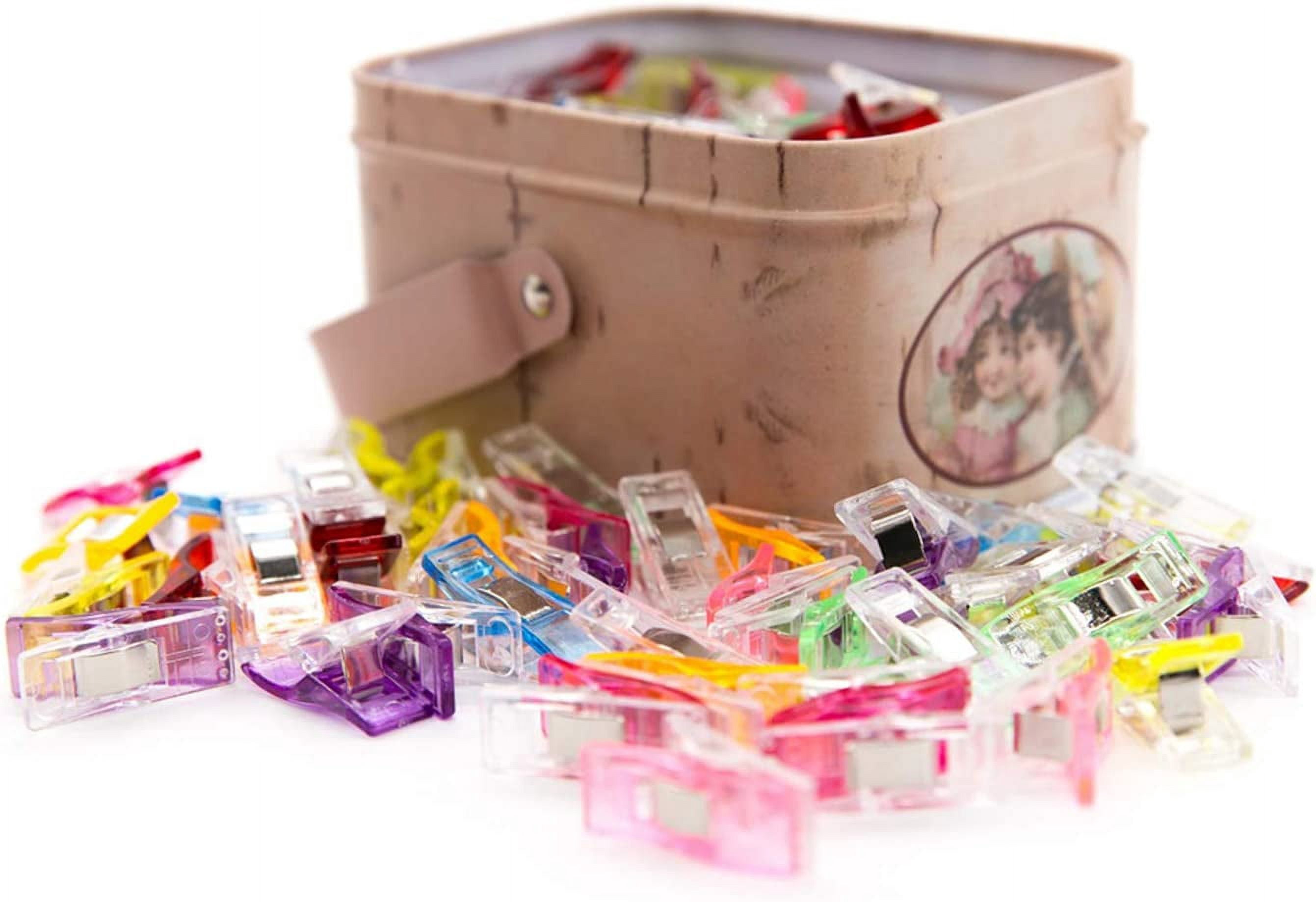 WENICE Multipurpose Sewing Clips 160-Piece Set With Box | Assorted Colors For Quilting & Crafting