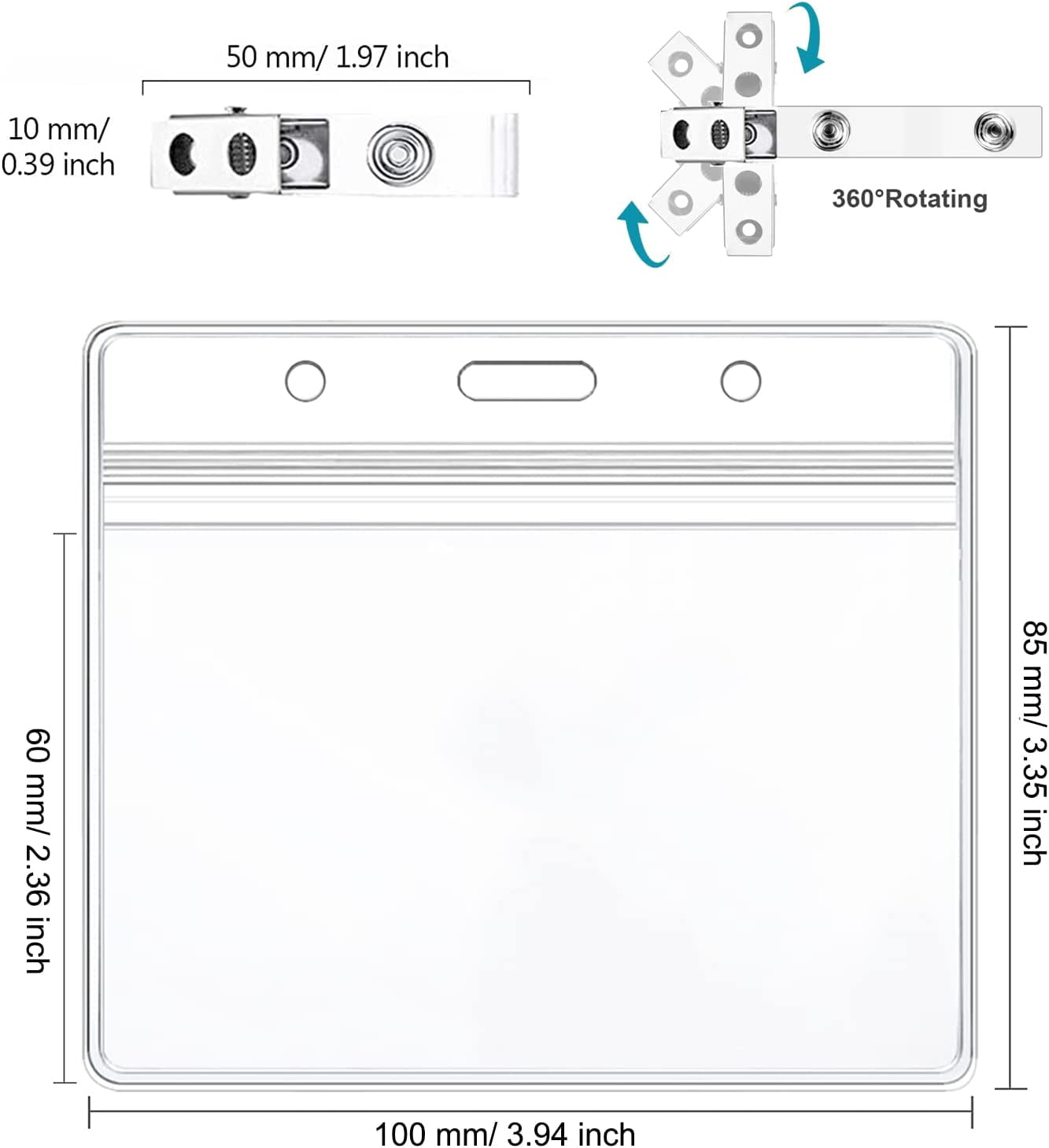 Horizontal Premium Clear Vinyl ID Badge Holder (P/N 506-T2) And More Vinyl ID Badge Holders At
