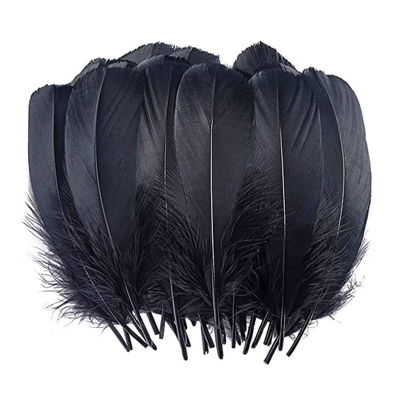 100-Pack Natural Large Feathers for DIY - 5-7 Inch Floating Feathers for Hair Accessories, Wedding Decor, Masks & Parties - Multicolor Alloy Decorations