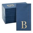 thumbnail image 1 of Sparkle and Bash Monogrammed Paper Napkins - Gold Foil Initial Letter B - For Wedding & Engagement Party - Disposable Navy & Gold Cocktail Napkins - 100 Pack, 3-Ply - 4.3 x 7.75 in, 1 of 3