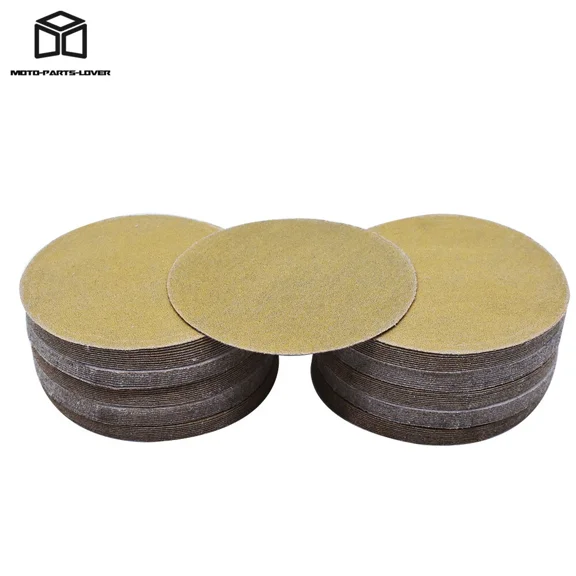 100 Pack No-Hole 80 Grit Sand Paper 5 Inch Hook Loop Pads Sanding Disc Flocking