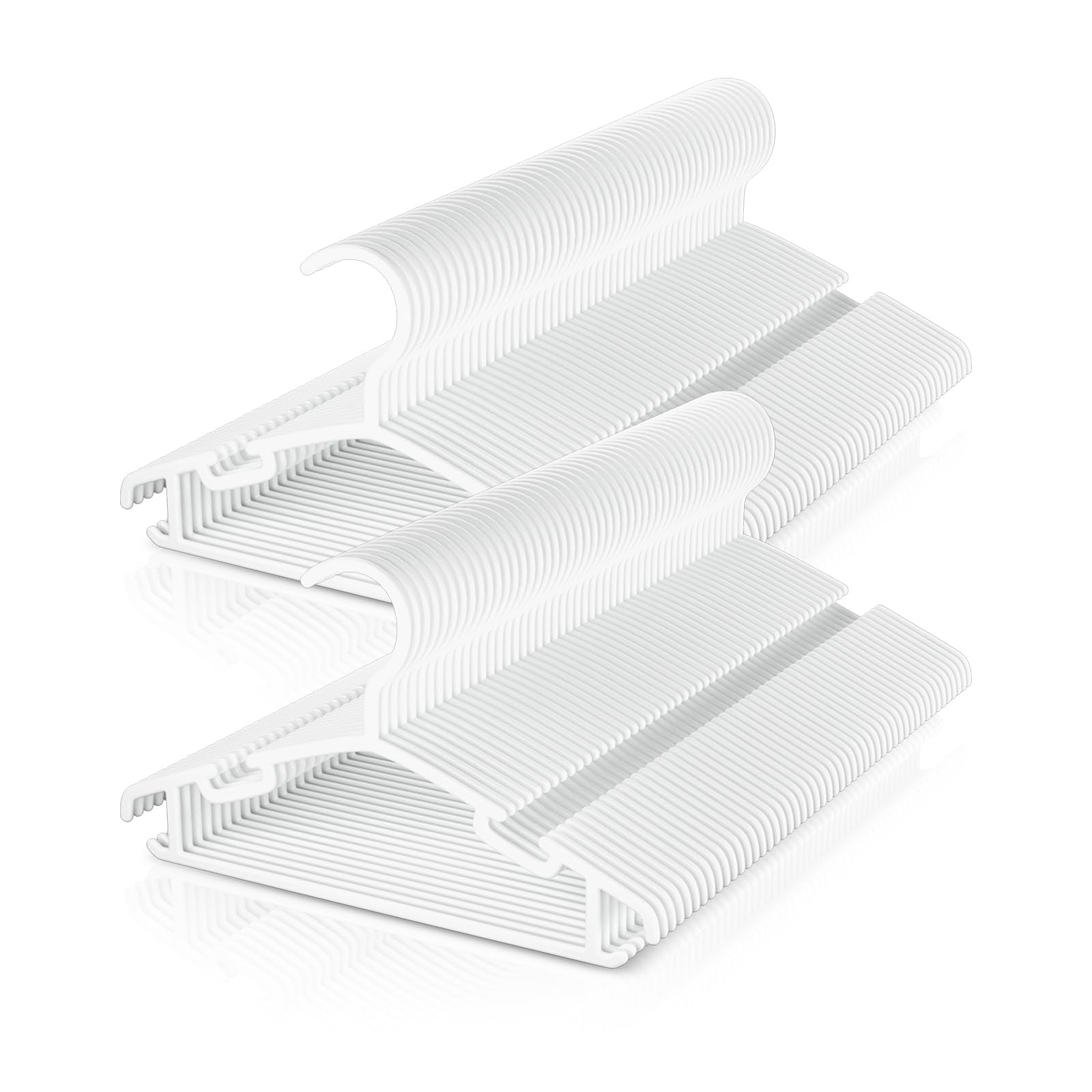 100 Pack Non-Slip Baby Plastic Hangers Space Saving Toddler Infant Clothing Organizer White
