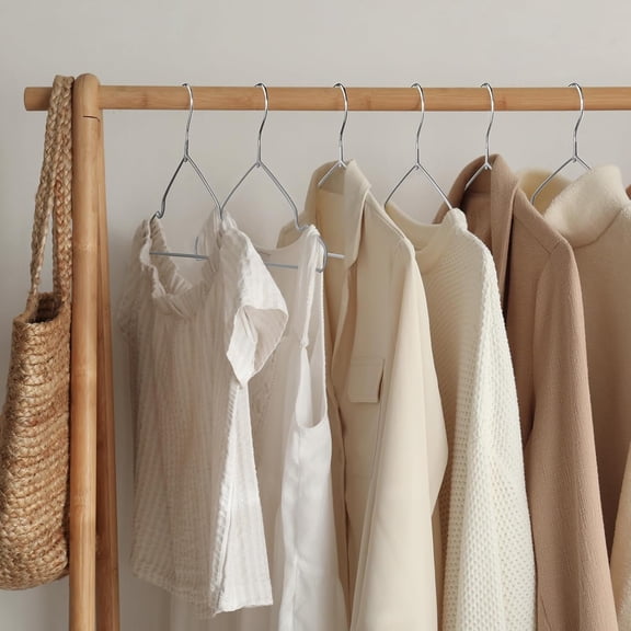 100 Pack Non-Slip Metal Hangers, Triangle 15.7" Strong Wire Hangers for Closet, Dorm, Clothes, Suits, Dresses, Gray