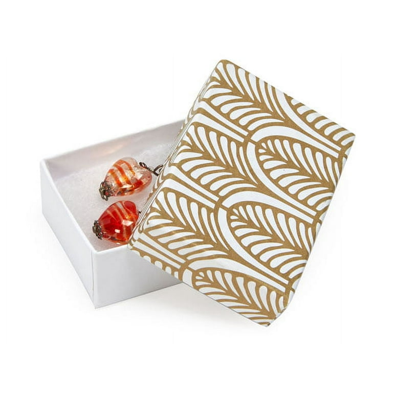 100 Pack, Nouveau Gold Jewelry Gift Boxes, 2.5X1.5X.75, Fiber Fill for  Jewelry or Small Gifts, Made in USA