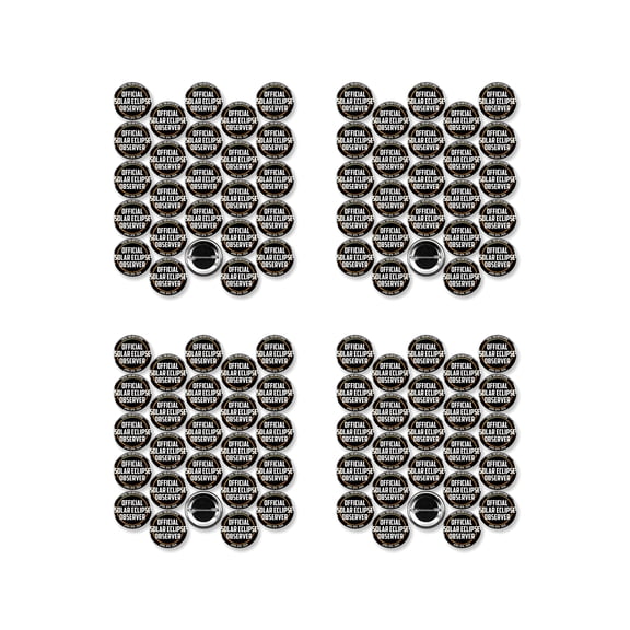 100 Pack - Official Observer Total Solar Eclipse April 8th 2024 Astronomy Pinback Buttons - 1.5 Inch
