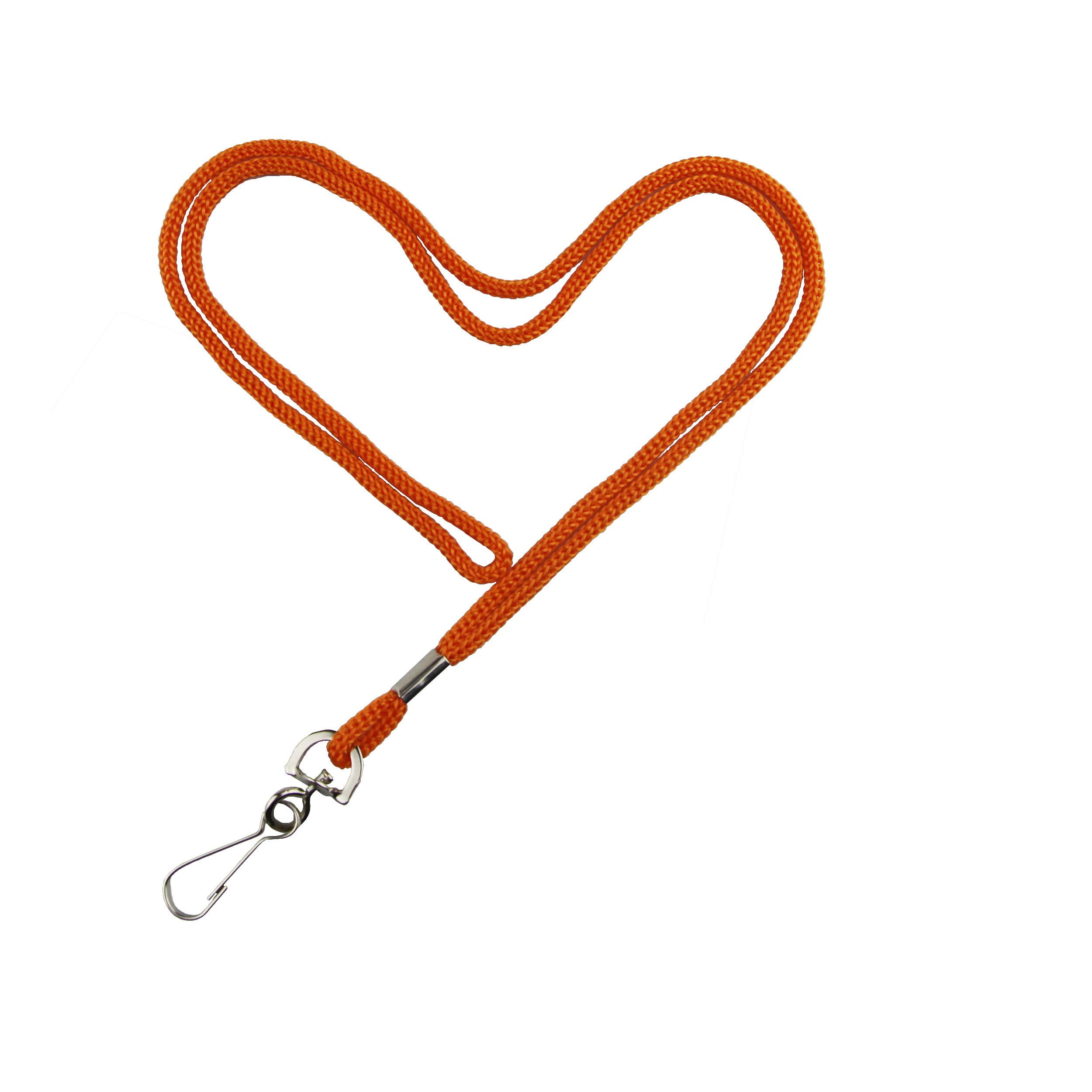100 Pack Orange Badge Lanyards Business Card Id Employee Students Round 36" With Swivel Hook
