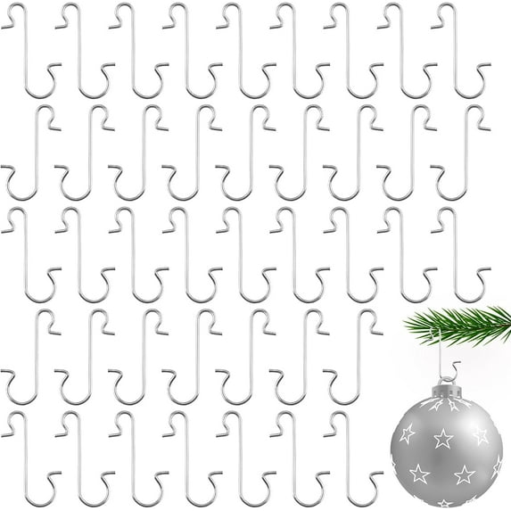 100 Pack Ornament Hooks, Christmas Ornament Hooks Ornaments Hangers Hooks for Christmas Ornaments Metal Wire Ornaments Hooks Anchors for Xmas Tree Decorations Hanging