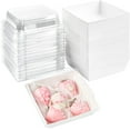 100 Pack Paper Charcuterie Boxes with Clear Lids Bakery, Cake, Cookie