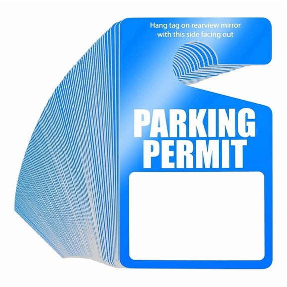 100 Pack Parking Permit Hang Tags Plastic Parking Placards PVC Hang Tag 3 X 5 Inch for Car Rear View Mirror