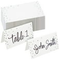thumbnail image 1 of 100 Pack Place Cards for Table Setting - Blank Table Name Cards for Wedding, Banquet, Events, Reserved Seating (Silver Foil Polka Dot, 2 x 3.5 In), 1 of 10