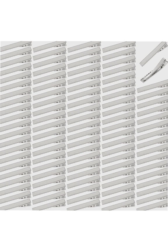 100 Pack Plain Silver Duckbill Alligator Metal Hair Clips Crocodile Clips Hair Pins Sectioning Curl Clips Small Barrettes Craft DIY Accessories for Women (45mm)