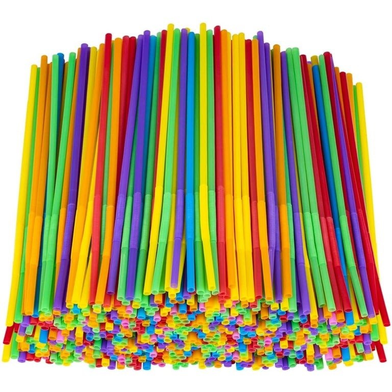 Colorful Extra Long Flexible Bendy Party Disposabl Drinking Straws, 100  Pieces