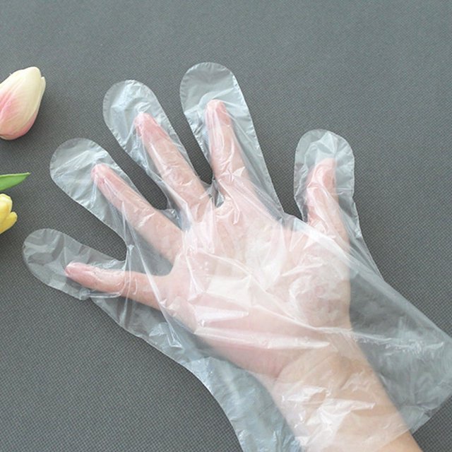 100 Pack Plastic Gloves Food Prep Gloves Bulk Disposable Gloves
