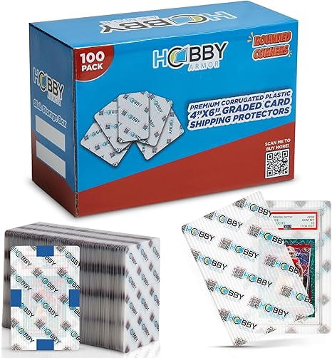 100 Pack Plastic Graded Trading Card Shipping Protector by Hobby Armor ...