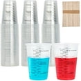100 Pack Plastic Measuring Cups, 8 oz Disposable Mixing Cups with
