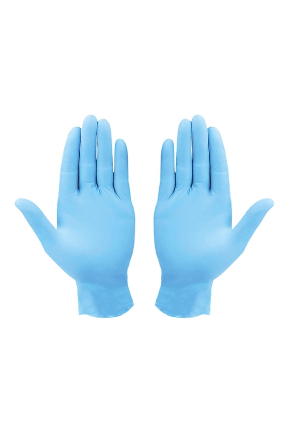 100 Pack Powder Free Nitrile Rubber Disposable Examination Gloves - Large - Blue
