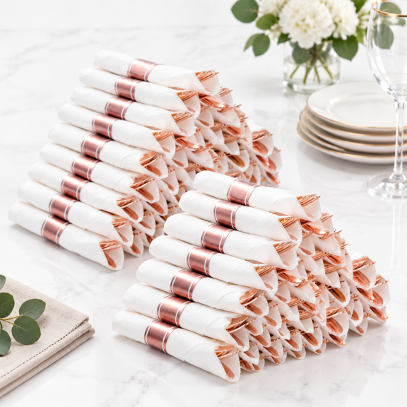100 Pack Pre Rolled Rose Plasticware Set