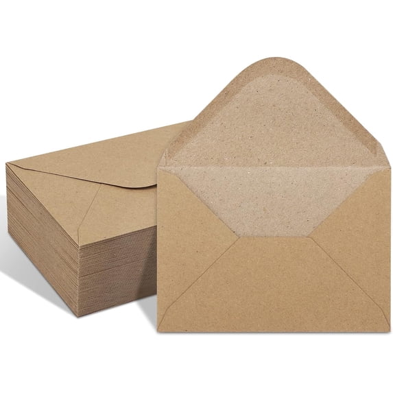 100 Pack Premium 4×6 Kraft Contour Flap Envelopes – Wet-Adhesive Seal A4 Envelopes | Ideal for Wedding Invitations, Engagement Announcements, RSVP Cards & Special Occasion Mailings