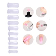 100 Pack Clear False Nail Mold Set, Full Cover Dual Forms for Gel Nail Tips, TIKA