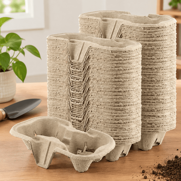 100 Pack Pulp Fiber Drink Carrier Tray for 8-24 oz Cups