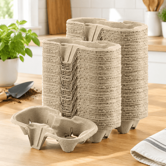 100 Pack Pulp Fiber Drink Carrier Tray for 8-24 oz Cups