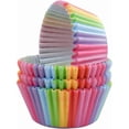 thumbnail image 1 of 100 Pack Rainbow Cupcake Liners - Standard Size, Greaseproof Paper Muffin Liners for Birthday Party, Wedding Cake, Colorful Cupcake Wrappers, 1 of 7