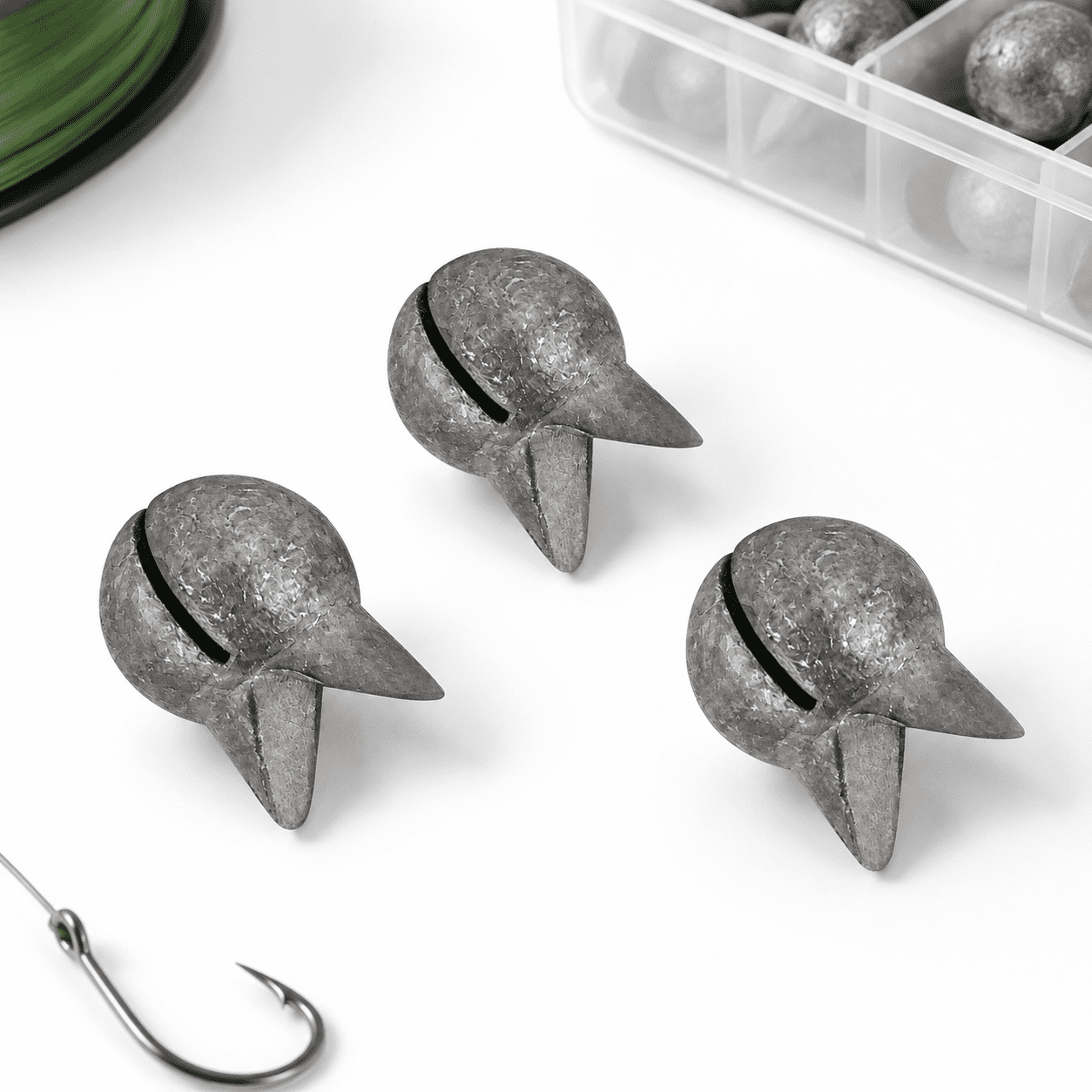 100 Pack Removable Split Shot Fishing Sinkers, 1/4oz Clip-On Line ...