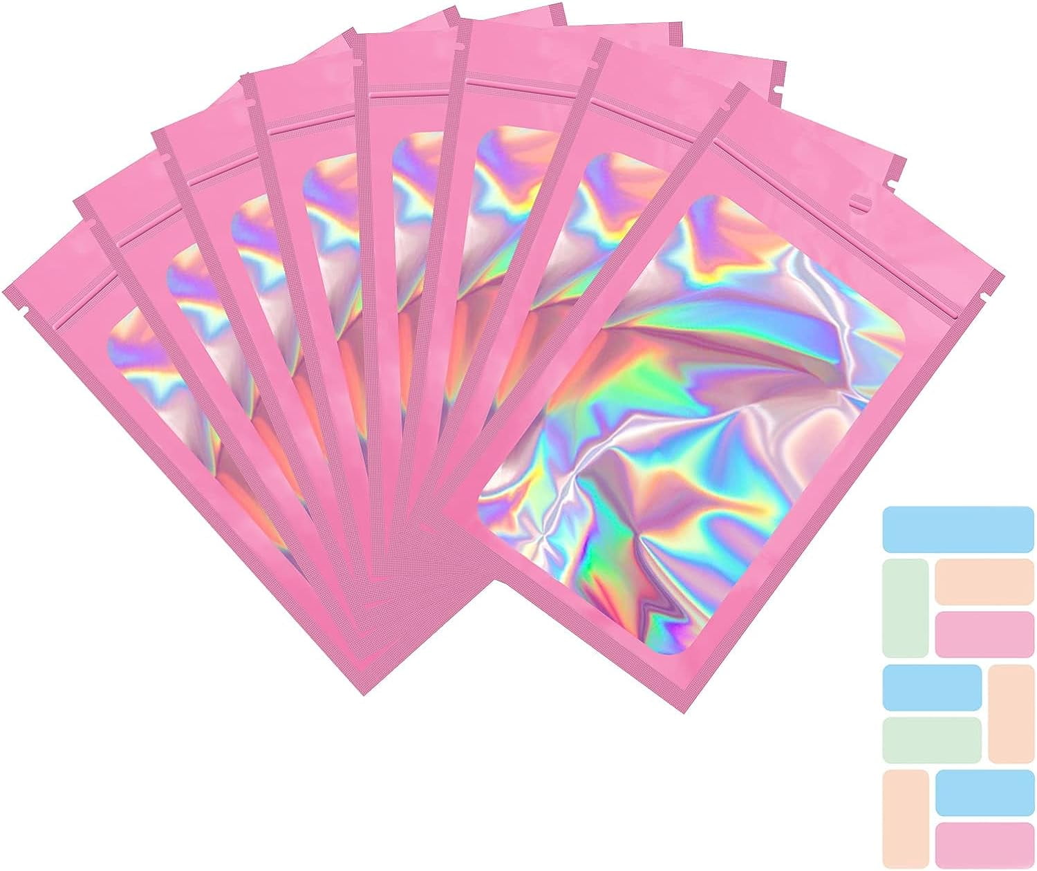 Plastic Bags For Packaging Funfery 100 Pack Gradient Holographic Bags ...