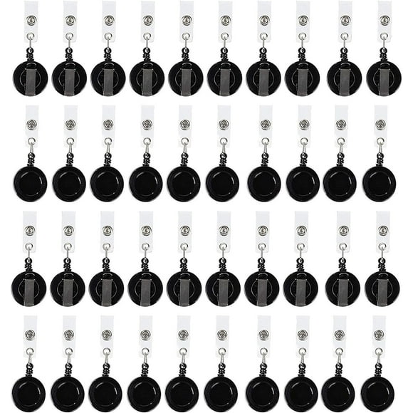 100 Pack Retractable ID Badge Holder Reel for Card Holders with Clips, Bulk for Nurses and Teachers, Office Supplies, Name Badge for Employees, Schools (26.5 Inches)