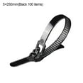 thumbnail image 1 of 100-Pack Reusable Nylon Cable Ties with Adjustable Locking Buckle for Organizing Wires and Home Use, 1 of 6