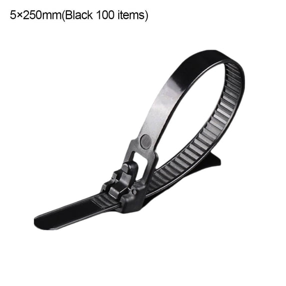 100-Pack Reusable Nylon Cable Ties with Adjustable Locking Buckle for Organizing Wires and Home Use