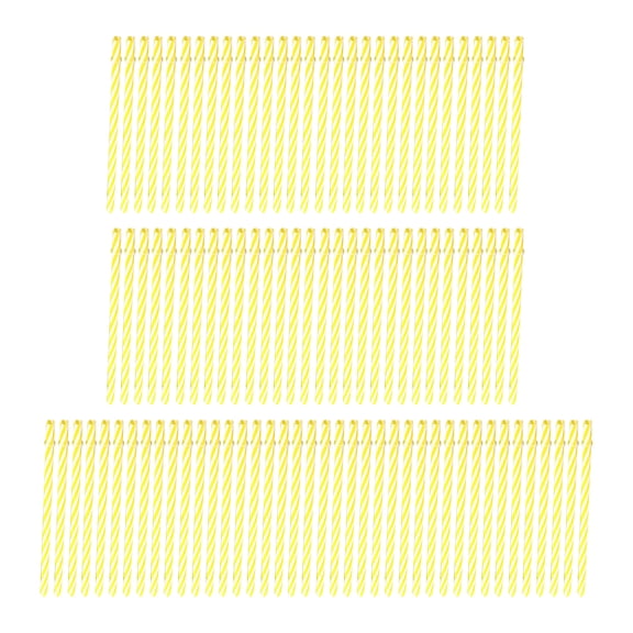 100-Pack Reusable Solid Color Two-Tone Threaded Striped Drinking Straws, Opaque Spiral Beverage Tubes for Party Celebrations and Daily Use Drinking Straws #A2 Yellow_008