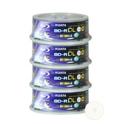 100 Pack Ridata Blu-ray BD-R DL Dual Layer 6X 50GB White Inkjet Hub Printable Recordable Blank Media Disc with Spindle Packing