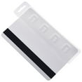 thumbnail image 1 of 100 Pack - Rigid Vertical Half Card Swipe Badge Holder - Hard Plastic Clear Leaves Mag Stripe Exposed for Easy Swiping Access to Magnetic Strips on POS ID's & Credit Cards by Specialist ID, 1 of 5