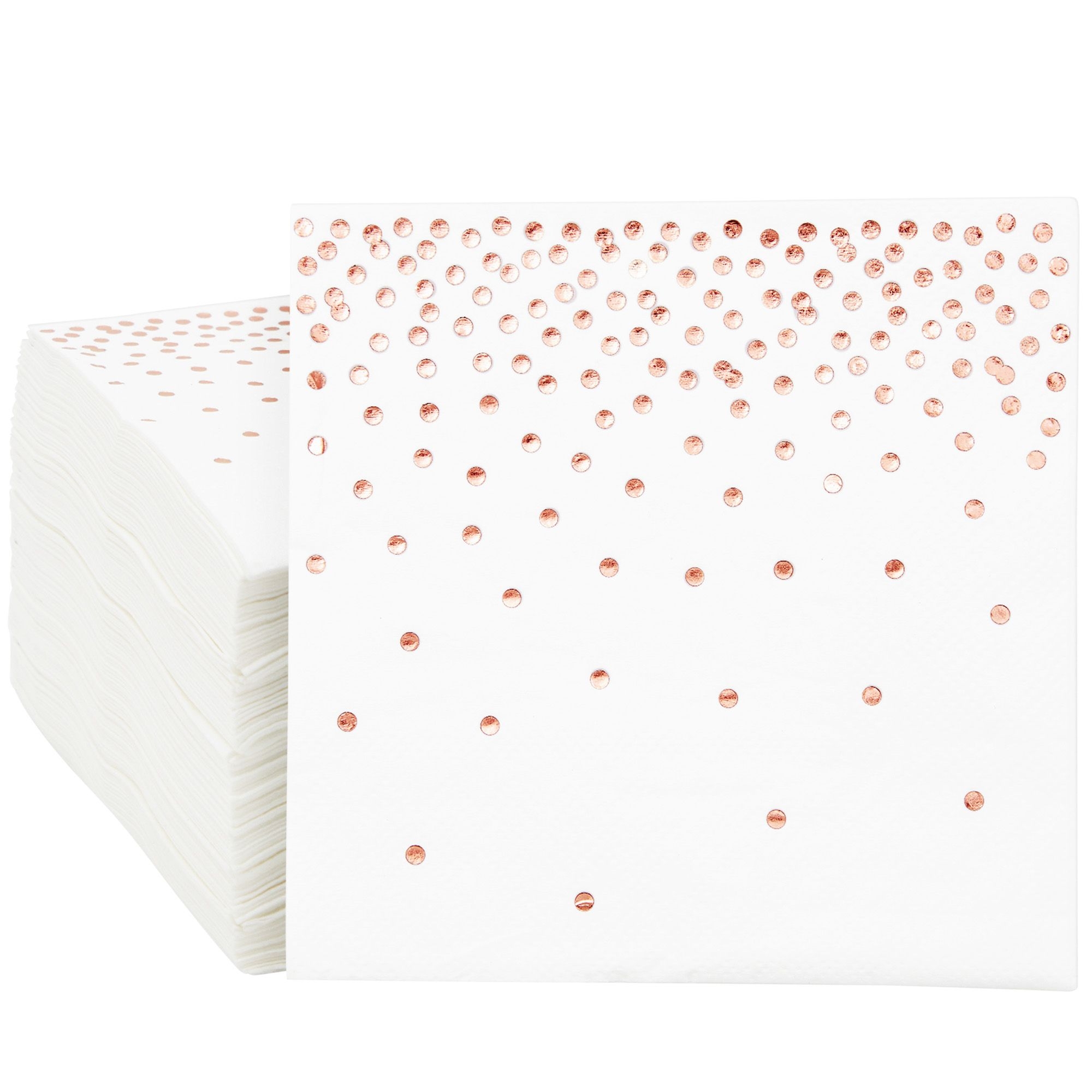 50 Pack Scalloped Rose Gold Napkins for Birthday, Wedding Decorations