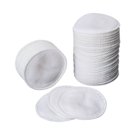 100-Pack Round Lock Cotton Pads for Makeup Removal - Soft Cleanser Pads for Face and Eyes, Wet Compress Use - White