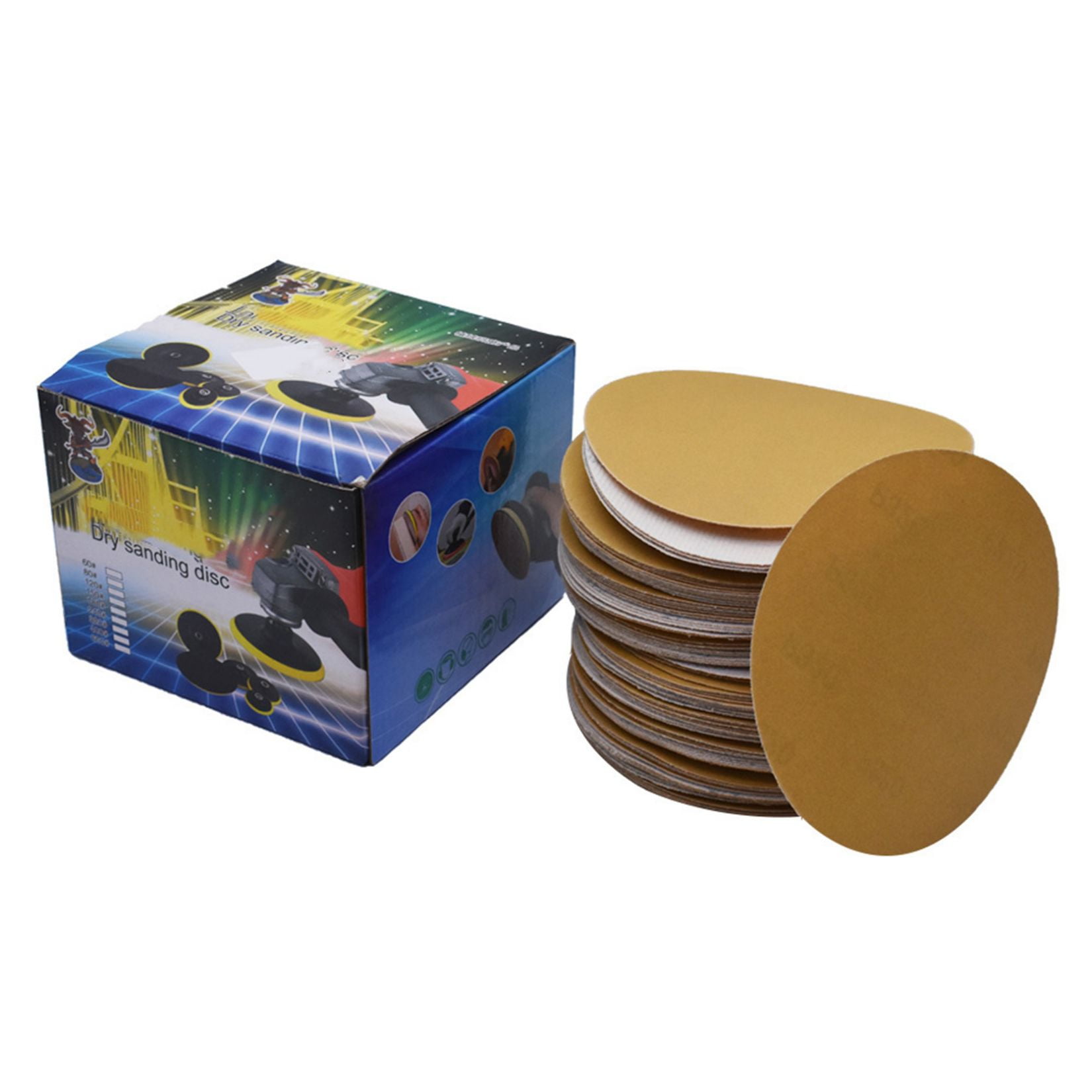 100 Pack Sanding Discs Set, 6" PSA Self Stick Sandpaper 320 Grits for Random Orbital Sander