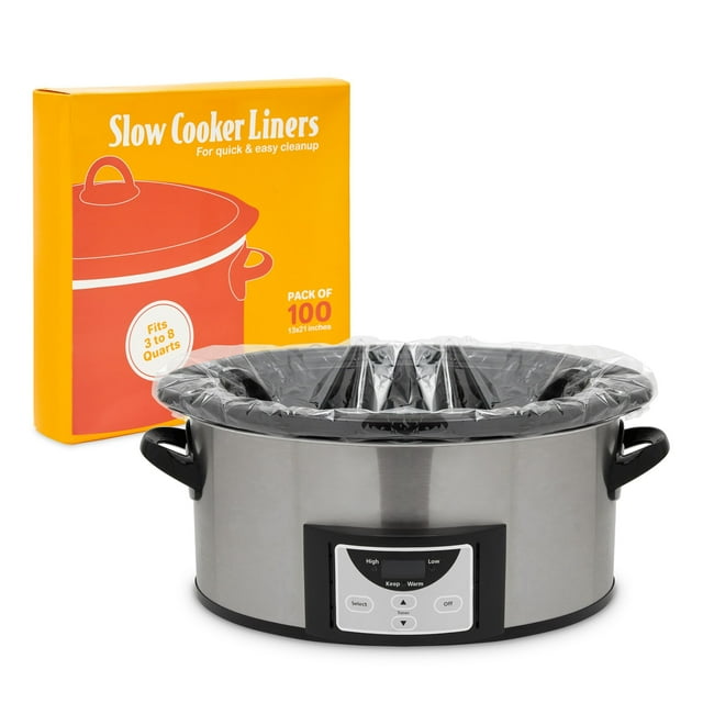 Walmart 100Pack Slow Cooker Plastic Liners, 38 QT Oval/Round Pot