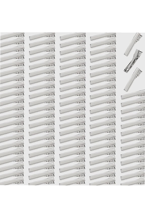 100 Pack Small Plain Silver Duckbill Alligator Metal Hair Clips Crocodile Clips Hair Pins Sectioning Curl Clips Barrettes Craft DIY Accessories for Women Girl (30mm)