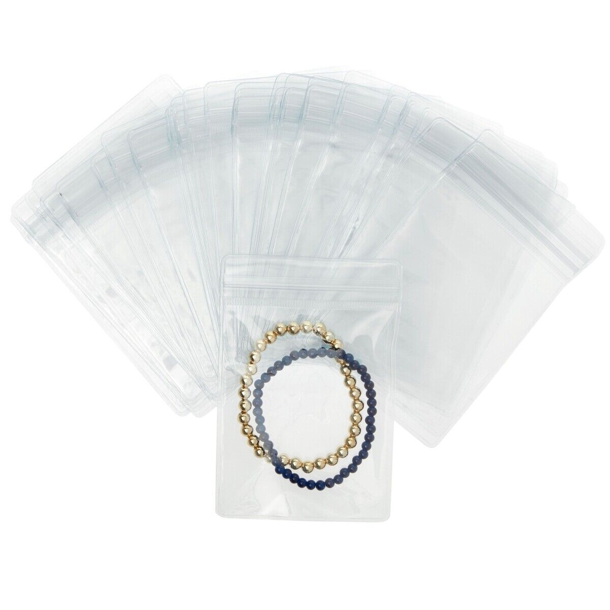100 Pack Small Plastic Jewelry Bags for Earrings, Necklaces, 3.15 x 4.
