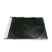 100 Pack Smartbuy Slim 5.2mm Jewel Case Thin Clear Single CD DVD Disc Storage W/Built-in Black Tray