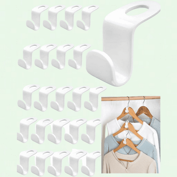 100 Pack Space Triangles for Hanging Clothes, Heavy Duty Clothes Hanger Connector Hooks