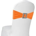 thumbnail image 1 of 100 Pack Spandex Stretch Chair Sashes Bows Elastic Chair Cover Bands Ties with Buckle Slider for Wedding Party Banquet Restaurant Baby Shower Chairs Decorations (Orange), 1 of 14