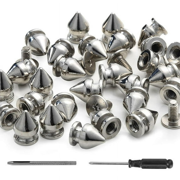 100 Pack Spikes and Studs 9.5MM for Clothing Metal Rivets Leather Punk Accessories Screw Back